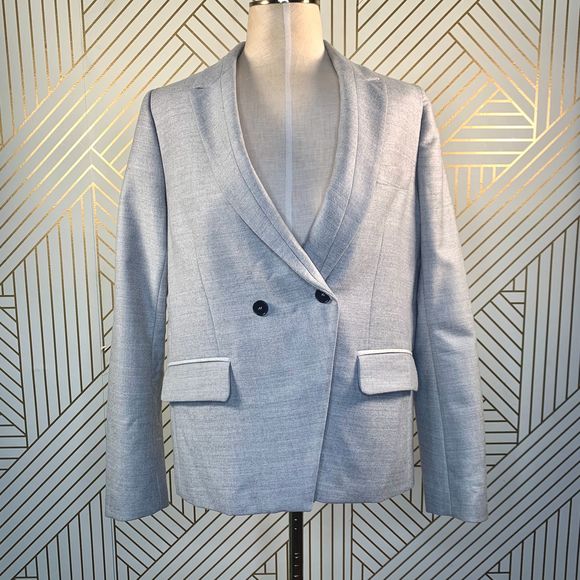 Gerard Darel Gray Wool Double Breasted Blazer - Picture 1 of 11